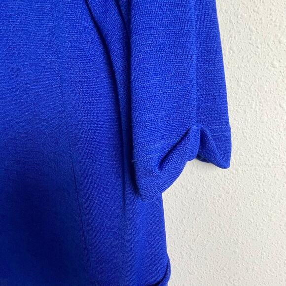 Joseph‎ Ribkoff Blue Knit Top Size 4 – 3/4 Sleeve Drop Shoulder Blouse - Picture 3 of 5